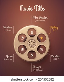 Statistics Movie, Infographic Template, Eps 10