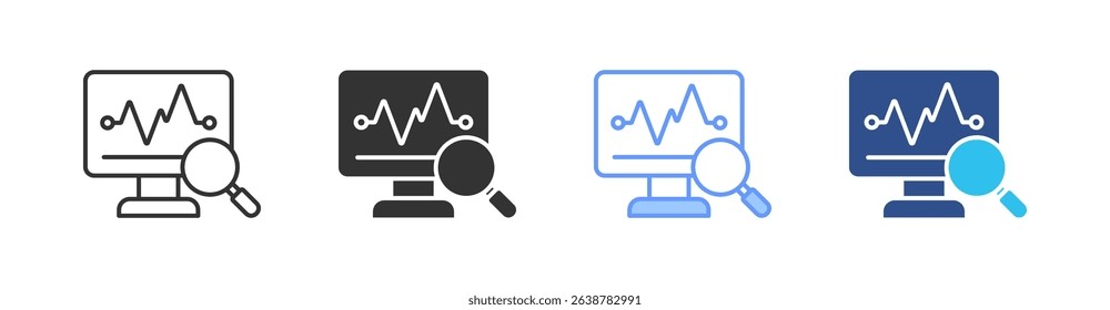 Statistics Multi Style Icon Set Vector