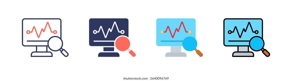 Statistics Multi Style Icon Set Vector