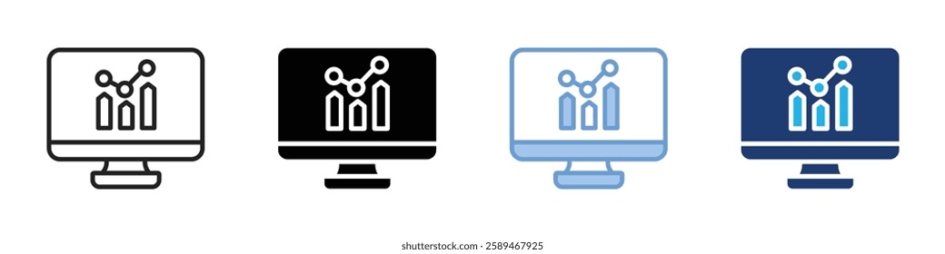 Statistics multi style. Simple illustration icon set.