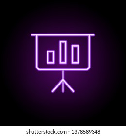 statistics neon icon. Elements of business set. Simple icon for websites, web design, mobile app, info graphics