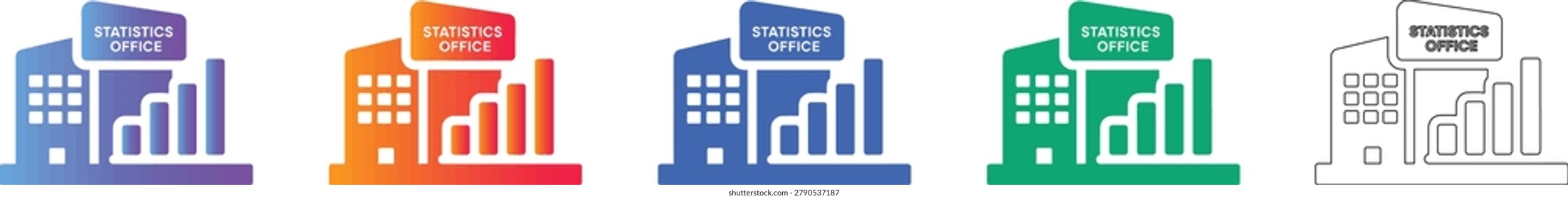 Statistics Office Building Icon Set vol 2061