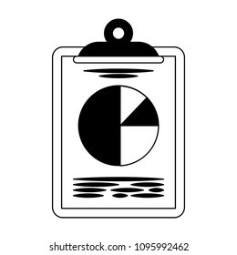 Statistics on clipboard in black and white colors