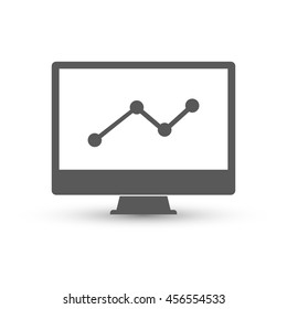 Statistics on desktop Icon vector isolated on white background. Graph symbol for your design, logo, application, presentation, UI.