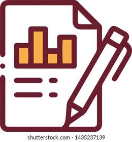 Statistics on the paper icon in trendy flat style isolated on white background. Statistics on the paper symbol. Vector illustration