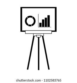 Statistics on whiteboard in black and white