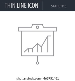 Statistics Outline Icon. Thin line Icon of Advertising Media