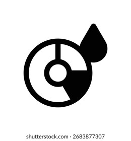 Estadísticas. Icono de Vector de trazo delineado con detalles rellenos de negro.