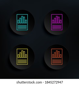 Statistics paper dark badge color set icon. Simple thin line, outline vector of web icons for ui and ux, website or mobile application