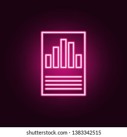 statistics paper neon icon. Elements of online and web set. Simple icon for websites, web design, mobile app, info graphics