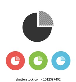 Statistics pie chart vector flat icon