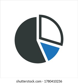 Statistics pie graph vector icon on white background