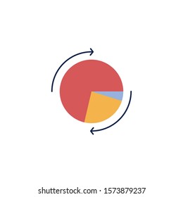statistics pie infographic flat icon vector illustration design