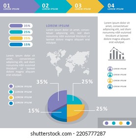 statistics pie infographic informative template