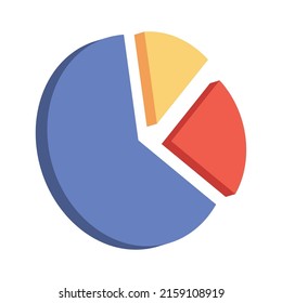 statistics pie infographic isolated icon