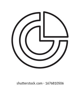 statistics pie line style icon vector illustration design