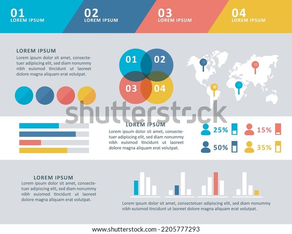 Statistics Population Infographic Informative Template Stock Vector ...