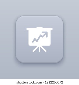 Statistics, presentation button, best vector on a gray background