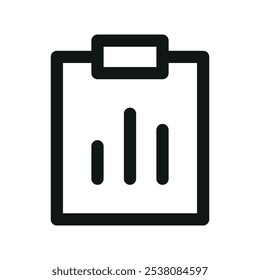 Statistics report UI icon, data report simple line user interface vector symbol