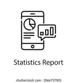 statistics report vector outline Icon Design illustration. Web Analytics Symbol on White background EPS 10 File