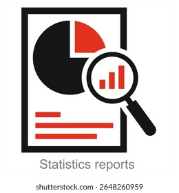 Statistics Reports vector icon concept design