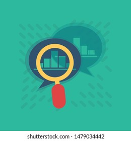 Statistics research icon with green background