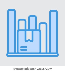 Statistics sales icon in blue style about logistics, use for website mobile app presentation