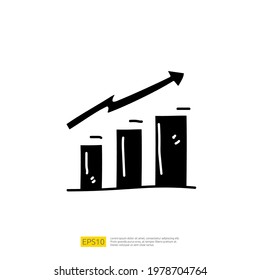 Statistics science technology, digital marketing and machine learning related for business strategy illustration. data report and presentation concept doodle icon with graphic chart document