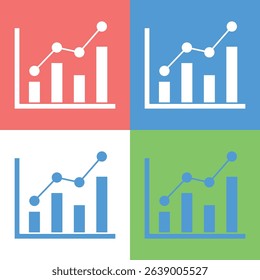 Statistics sign symbol vector flat icon