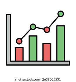 Statistics sign symbol vector flat icon