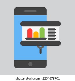 Statistics smartphoneicon in flat style, use for website mobile app presentation
