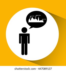 statistics in square button isolated icon design, vector illustration  graphic 
