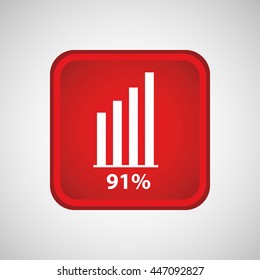 statistics in square button isolated icon design, vector illustration  graphic 
