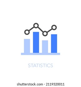 Statistics symbol with a simple stylized chart. Easy to use for your website or presentation.