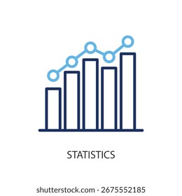 Iconos de vector de línea delgada estadística.