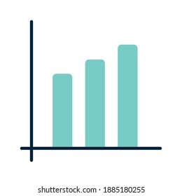 statistics with three blue bars vector illustration design