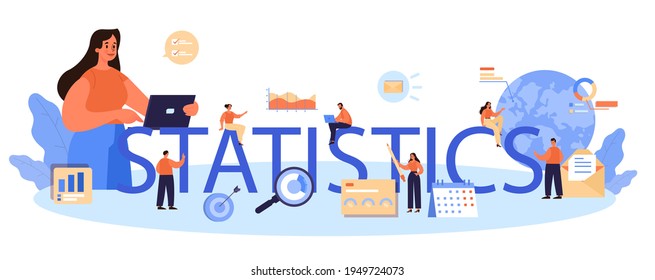 Encabezado tipográfico de estadísticas. Investigación de mercado y procesamiento de datos.