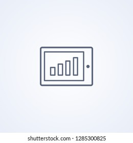 Statistics, vector best gray line icon on white background, EPS 10