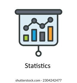 Statistics  vector  Fill outline Icon Design illustration. Work in progress Symbol on White background EPS 10 File