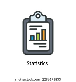 Statistics  Vector  Fill outline Icons. Simple stock illustration stock