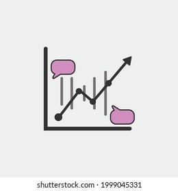 signo de ilustración de icono de vector de estadísticas 