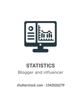 Statistics vector icon on white background. Flat vector statistics icon symbol sign from modern blogger and influencer collection for mobile concept and web apps design.