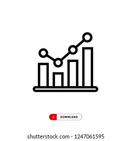 Statistics Vector Icon. Pictograph of graph icon. Business analytics chart symbol. Trendy Flat style for graphic design, Web site, UI. EPS10. - Vector illustration