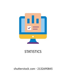 Statistics Vector Outline Icon Design illustration. Fintech Symbol on White background EPS 10 File