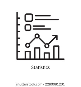 Statistics Vector Outline Icon Design illustration. Data Symbol on White background EPS 10 File