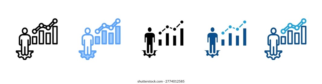 Statistics web icon with multiple style collection