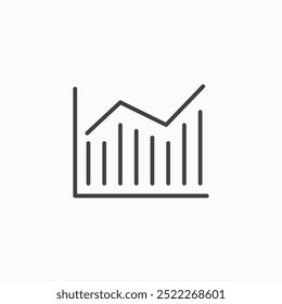 Statisticsline in Thin line black color. flat simple vector symbols illustration.