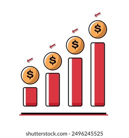 Statistik Moneda de dinero Negocio Vector de inversión financiera