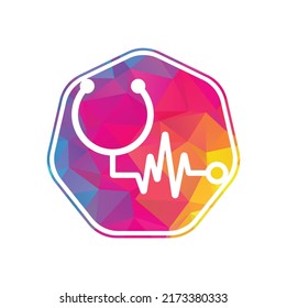 Statoscope Pulse Logo Template Design Vector. Statoscope heart beat logo icon
