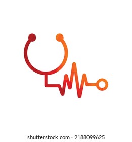 Statoscope Pulse Logo Template Design Vector. Statoscope heart beat logo icon